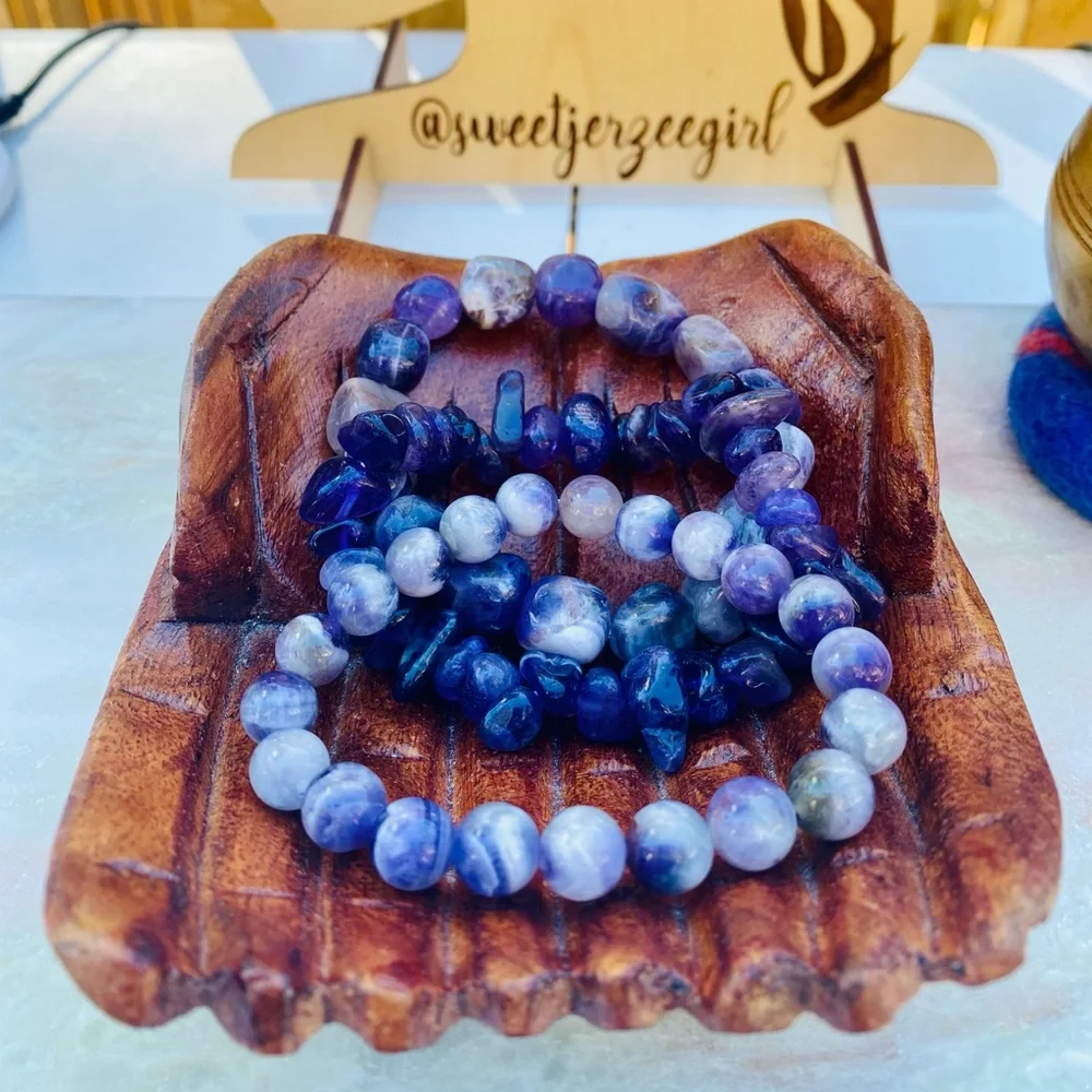 Purple Chevron Dream Amethyst Bracelet Stack 3pcs